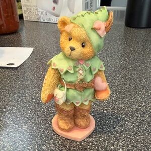 Cherished Teddies Green and Pink Figurine